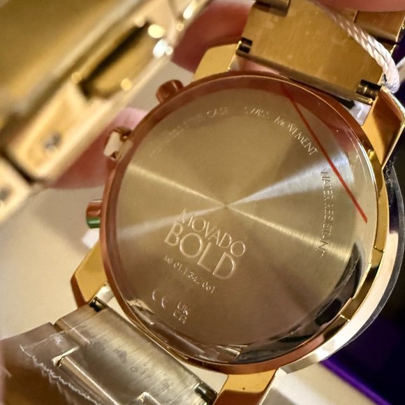 Movado Bold Trend propel Chrono Gold Tone Steel Case & Band Men's Watch 3601042 - Picture 5 of 7